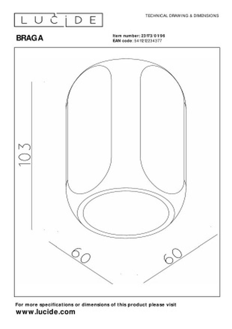 Lucide BRAGA - Zapustené stropné svietidlo - 1xGU10 - Káva